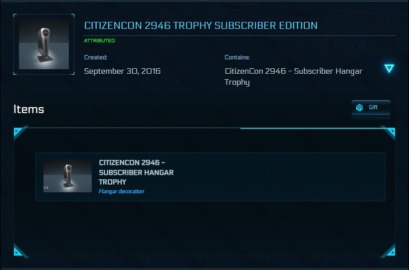Citizencon 2946 Subscriber Trophy