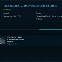 Citizencon 2946 Subscriber Trophy