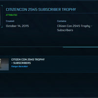 CitizenCon 2945 Subscriber Trophy