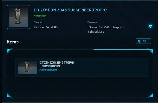 CitizenCon 2945 Subscriber Trophy