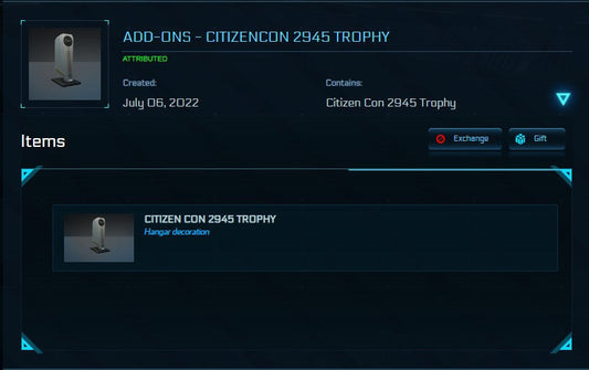 Citizencon 2945 Hangar Trophy